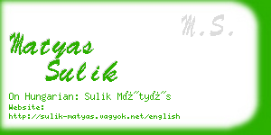 matyas sulik business card